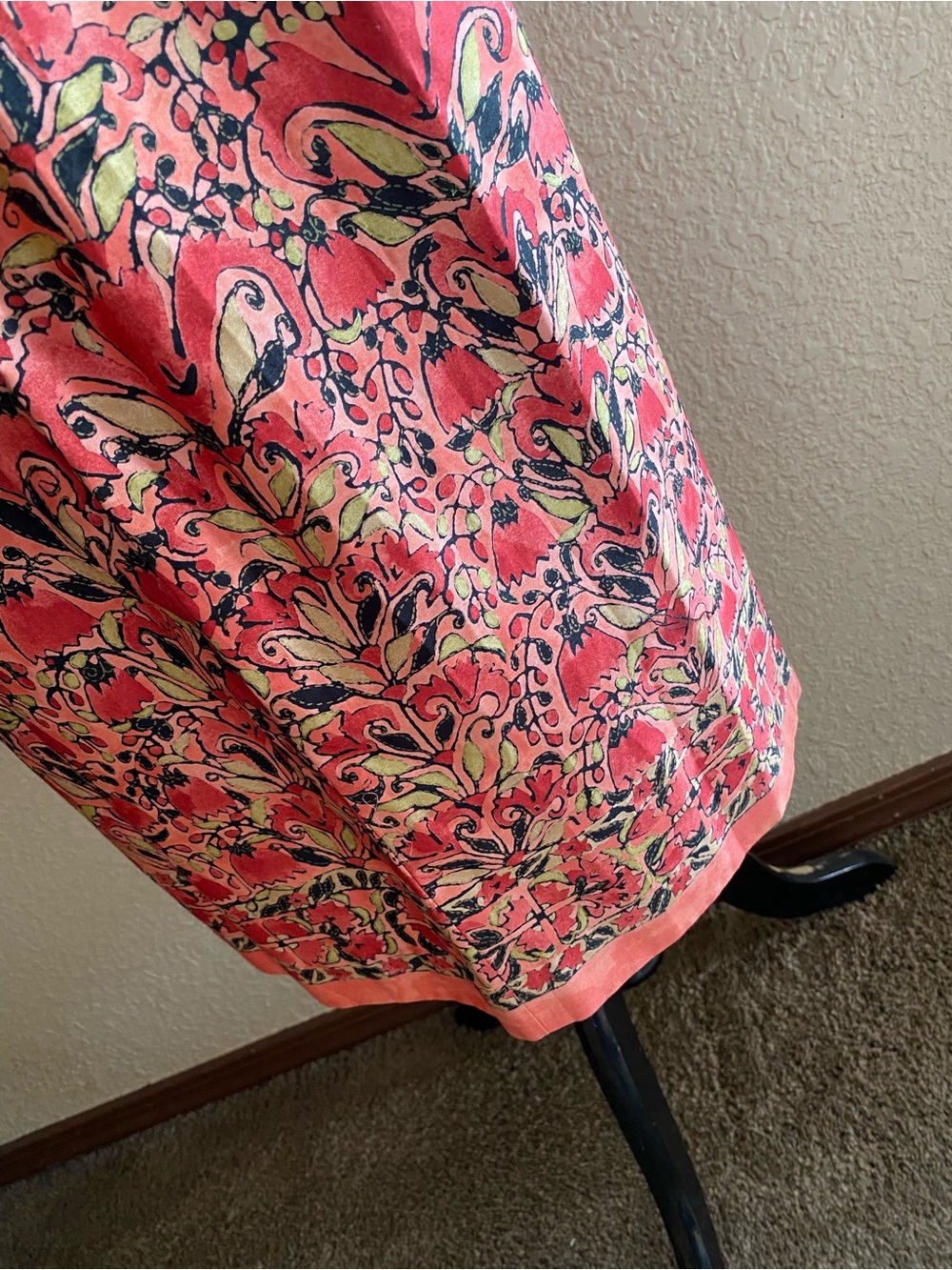 Peruvian Connection Floral Coral Floral V-Neck Pima Cotton Dress Summer: 14 - Picture 6 of 9